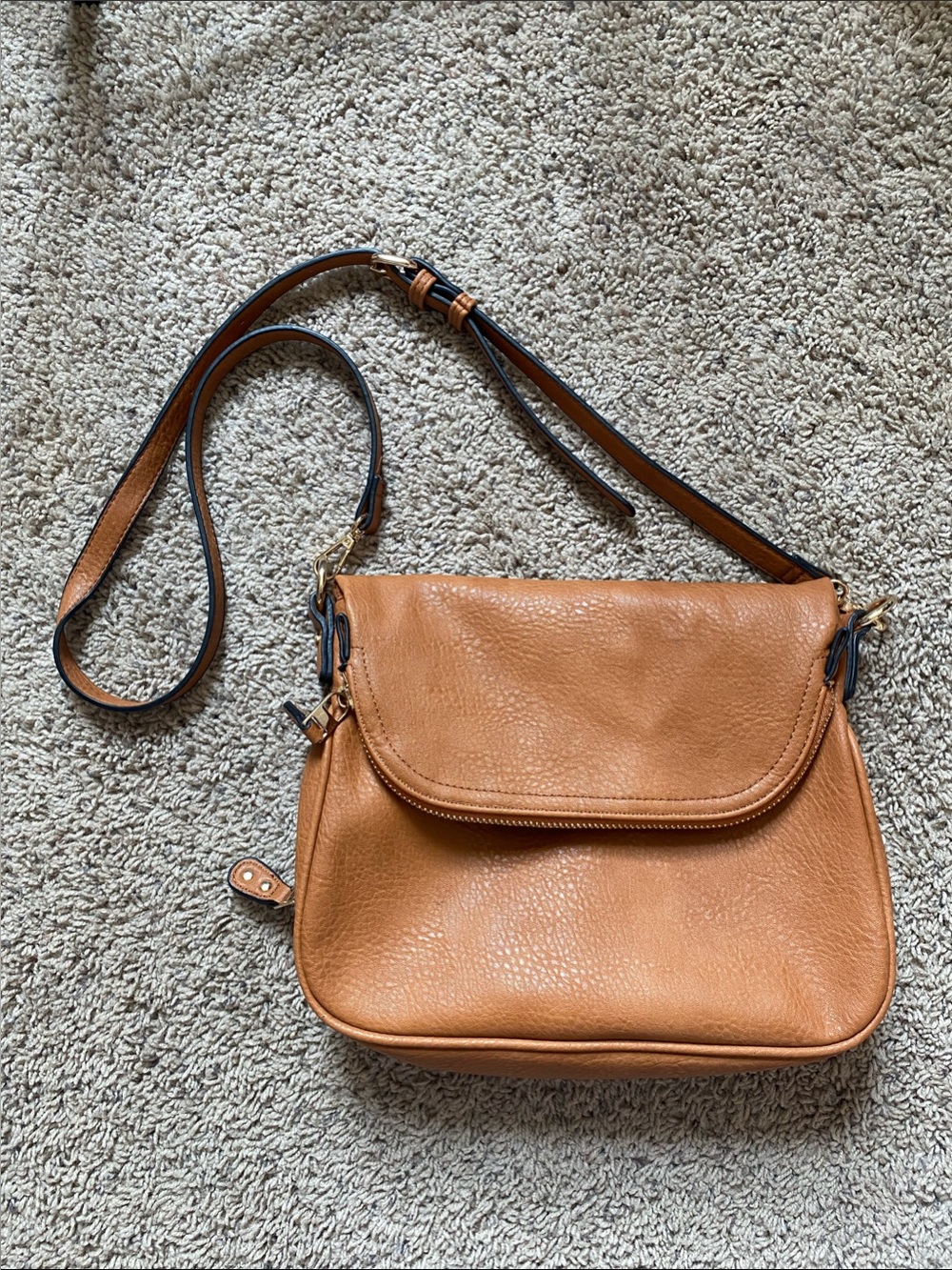 Tan Leather Crossbody Bag - Versatile Everyday Shoulder Bag